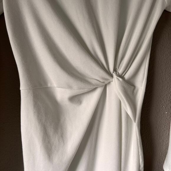 Socialite Twist Waist Bodycon Accentuating Long Sleeve Ribbed Stretch Dress XS - Picture 3 of 8
